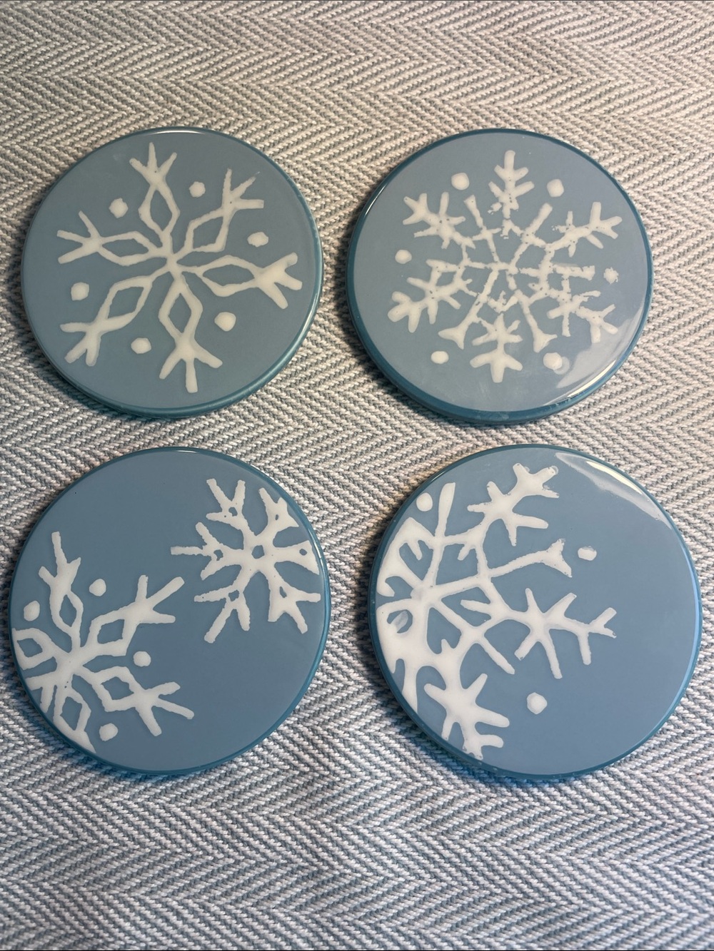 Blue Snowflake Coaster Set of 4